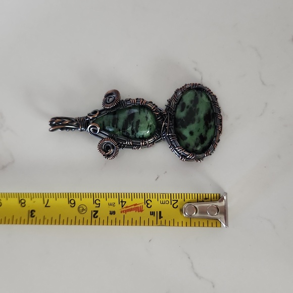 Natural Ruby Zoisite Copper Pendant - Picture 4 of 4